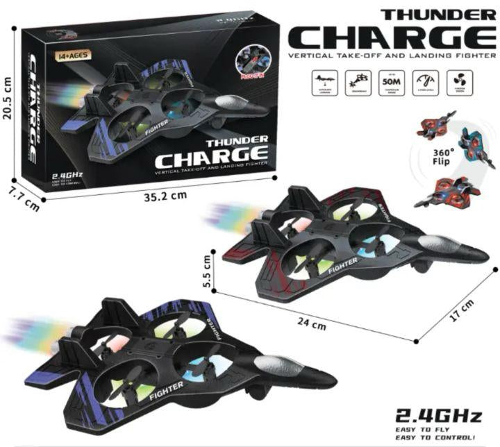Thunder Charge Remote Control Fighter Jet Toy – Vertical Take-Off & Landing