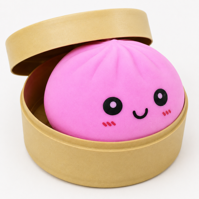 Cute Dumpling Squishy Stress Relief Toy with Steamer Box 🥟