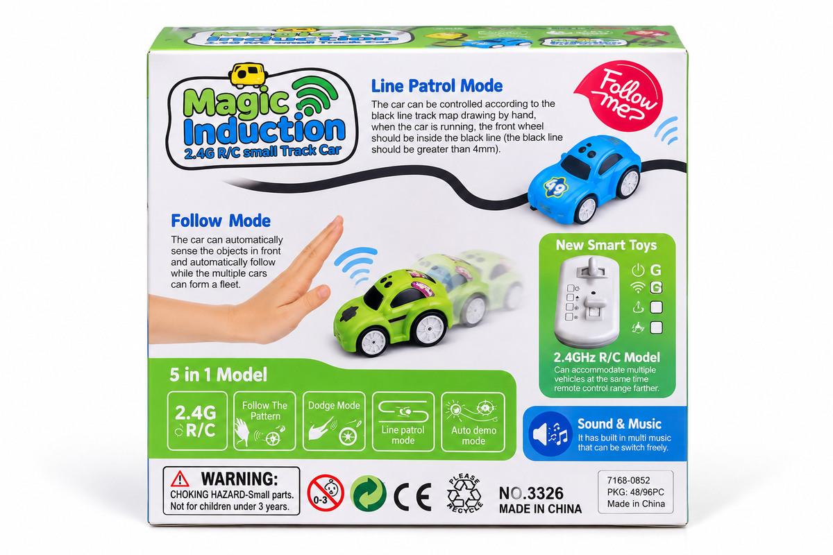 Magic Induction 2.4G RC Smart Track Car – Follow Mode with Music & Lights