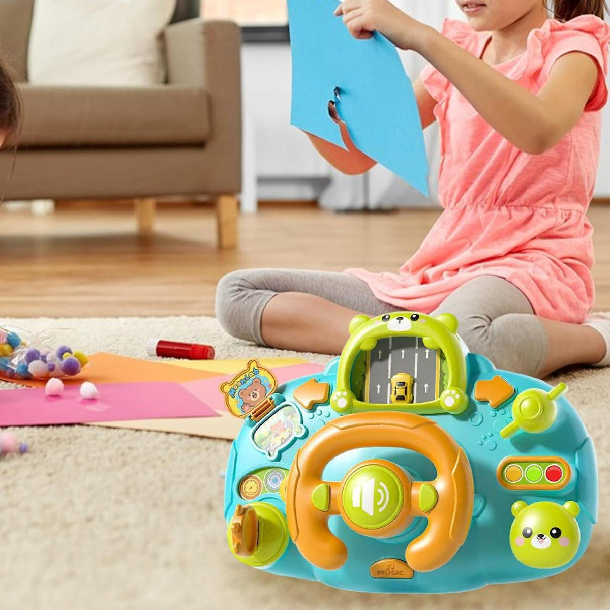 Musical Steering Wheel Toy for Kids | Multifunctional Car Driving Toy | 3+ Years