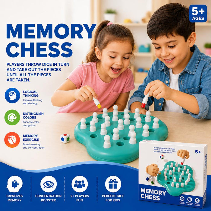 Memory Chess Board Game for Kids – Educational Strategy & Memory Game 5+