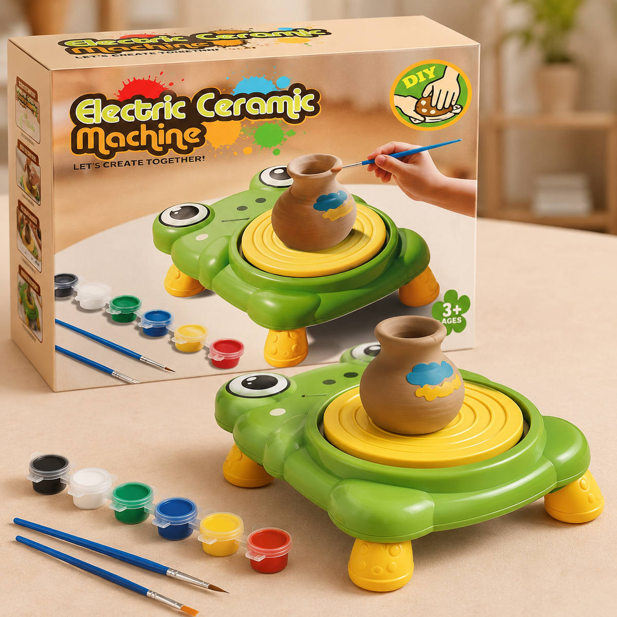 Electric Ceramic Machine for Kids – DIY Pottery Wheel & Creative Painting Craft Toy