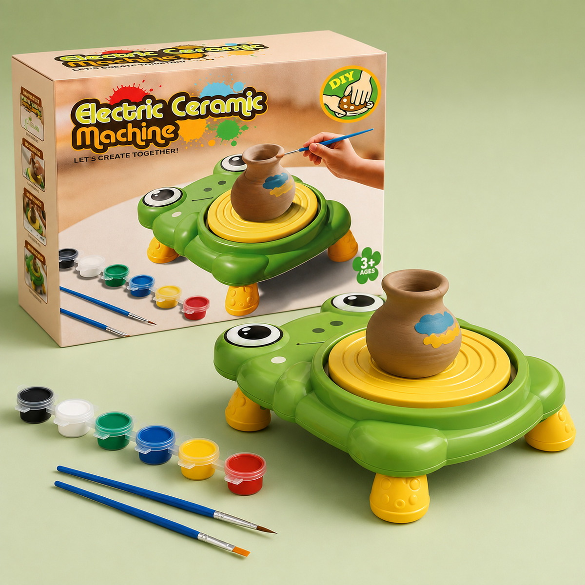 Electric Ceramic Machine for Kids – DIY Pottery Wheel & Creative Painting Craft Toy
