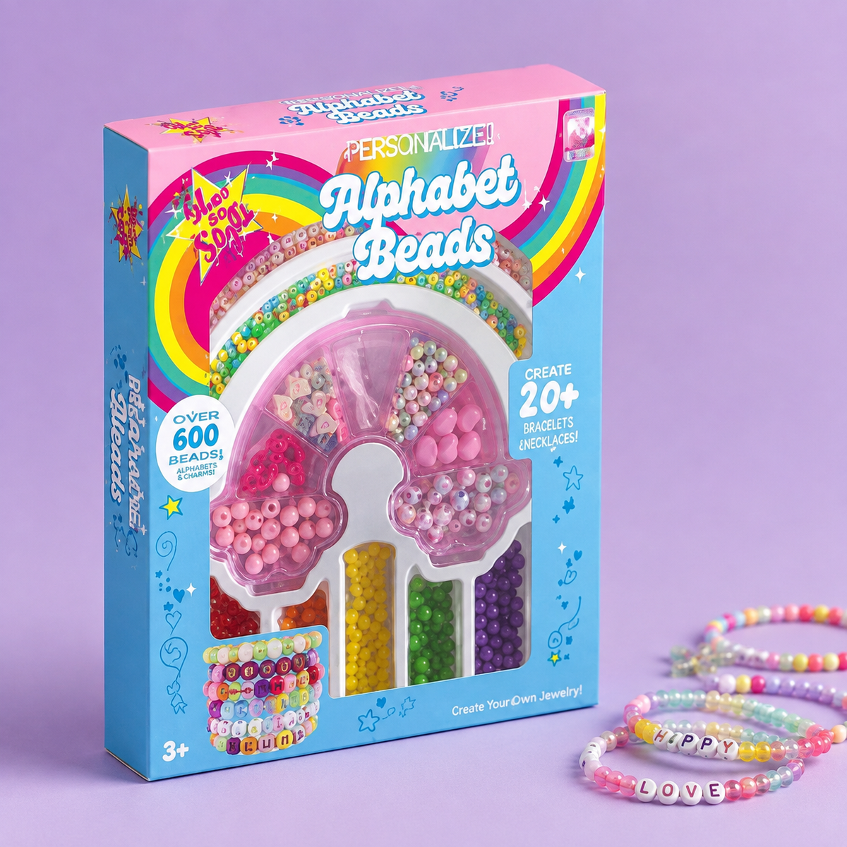Alphabet Beads Craft Kit for Kids – 600+ Colorful Beads for Bracelets & Jewelry Making