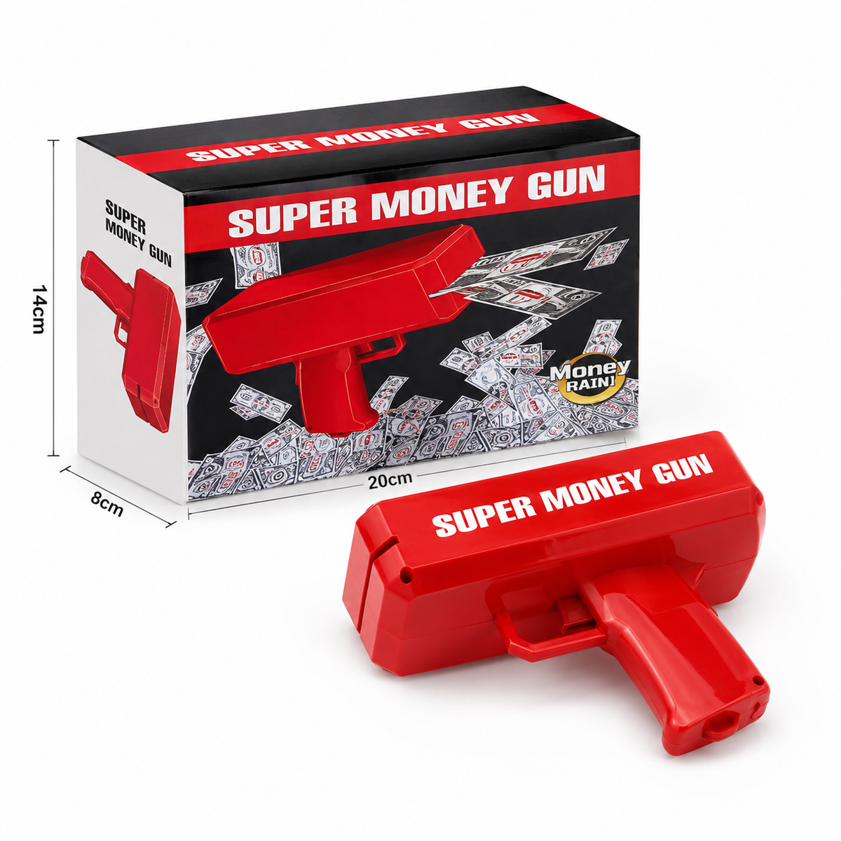 Super Money Gun Toy for Kids – Money Rain Cash Shooter Pretend-Play Party Toy