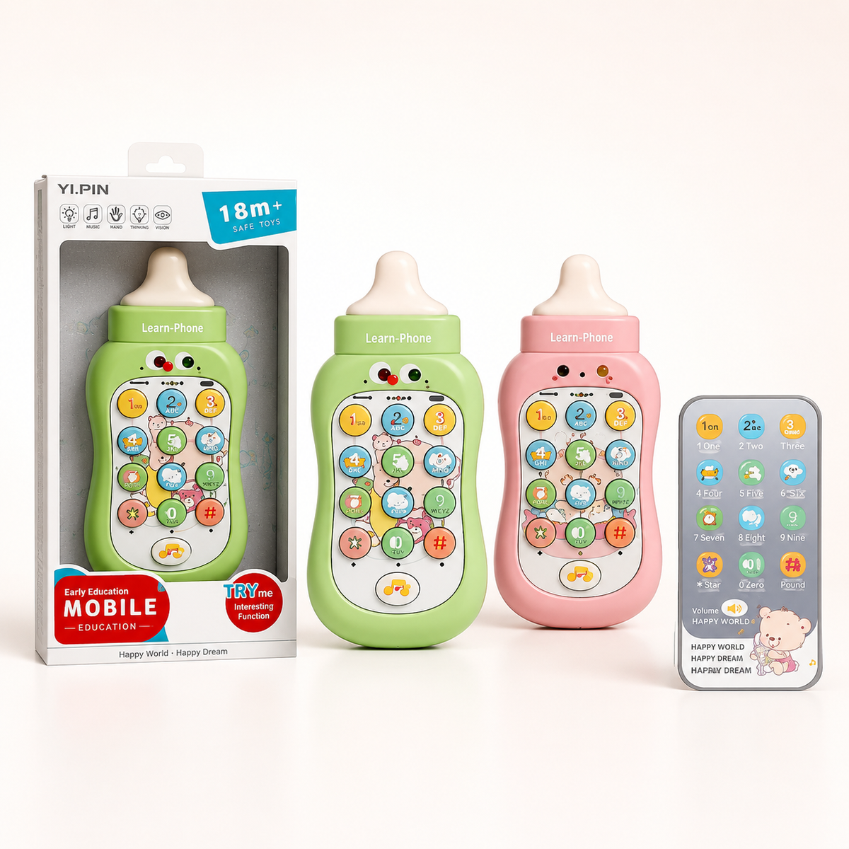 Early Education Mobile Learning Phone Toy for Toddlers – Interactive Bottle-Shaped Kids Toy 18M+