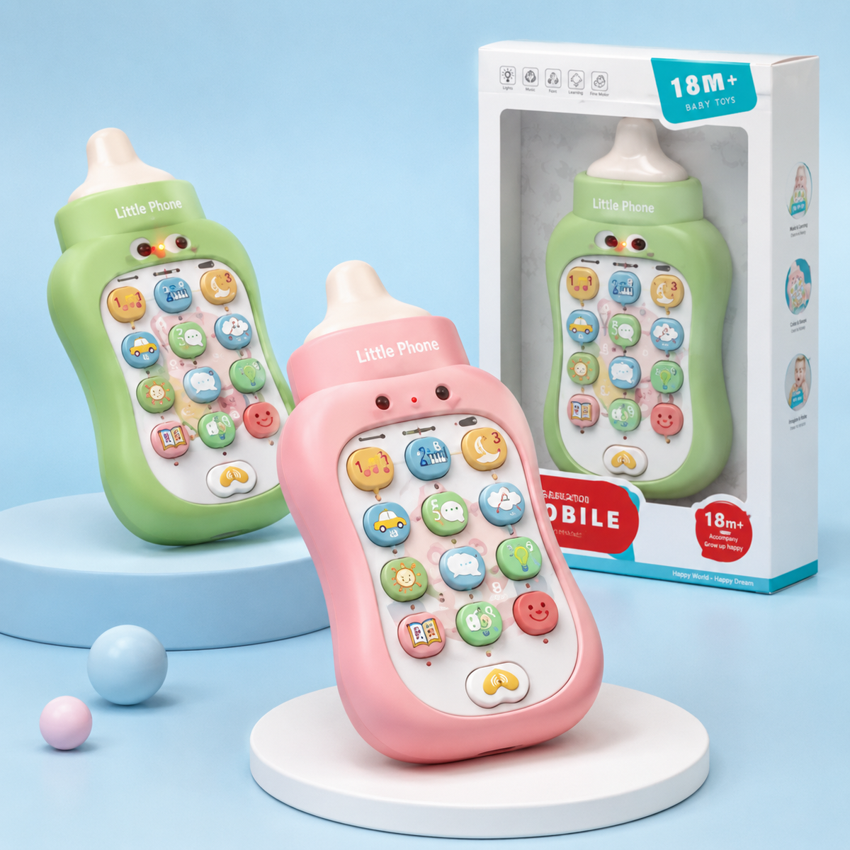Early Education Mobile Learning Phone Toy for Toddlers – Interactive Bottle-Shaped Kids Toy 18M+