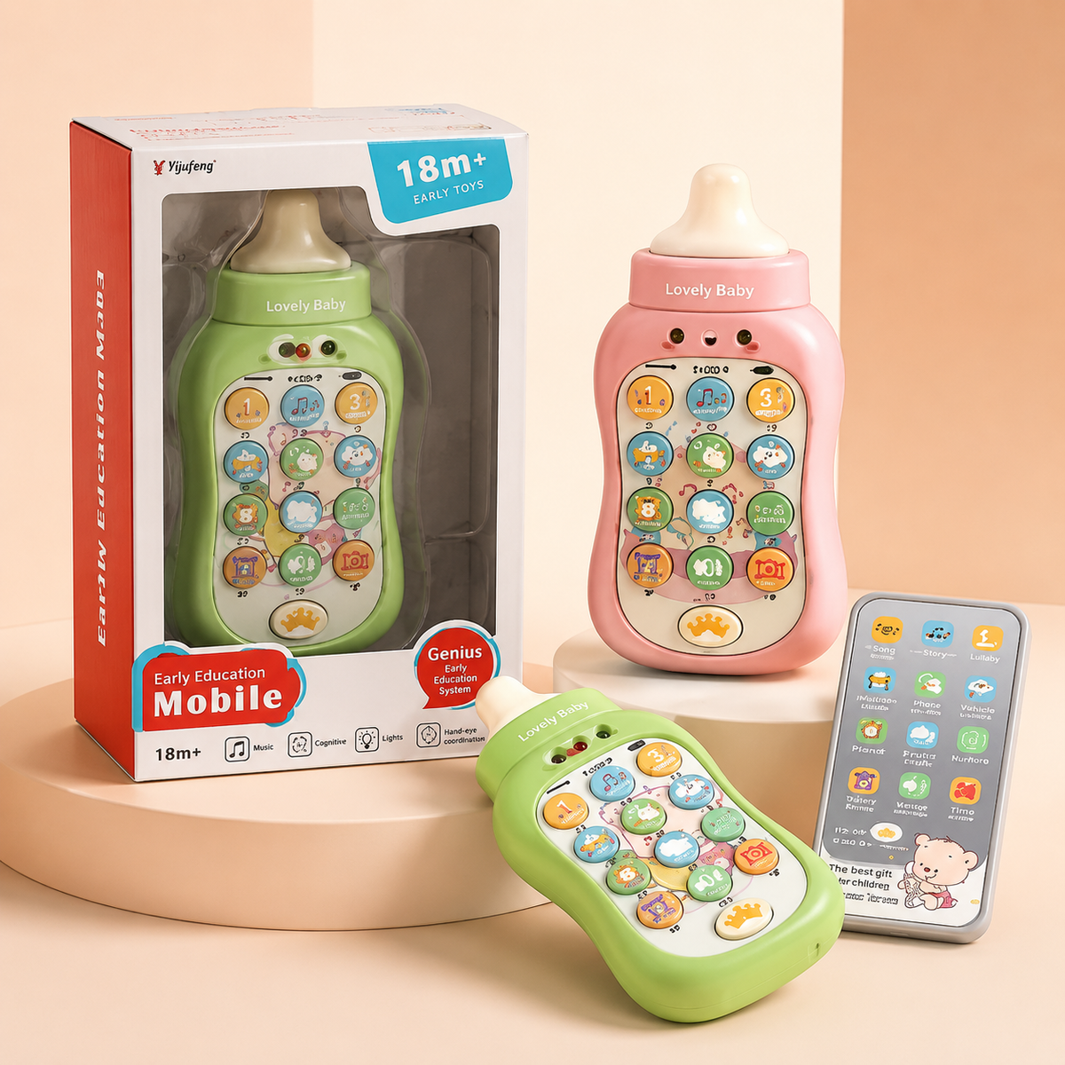 Early Education Mobile Learning Phone Toy for Toddlers – Interactive Bottle-Shaped Kids Toy 18M+