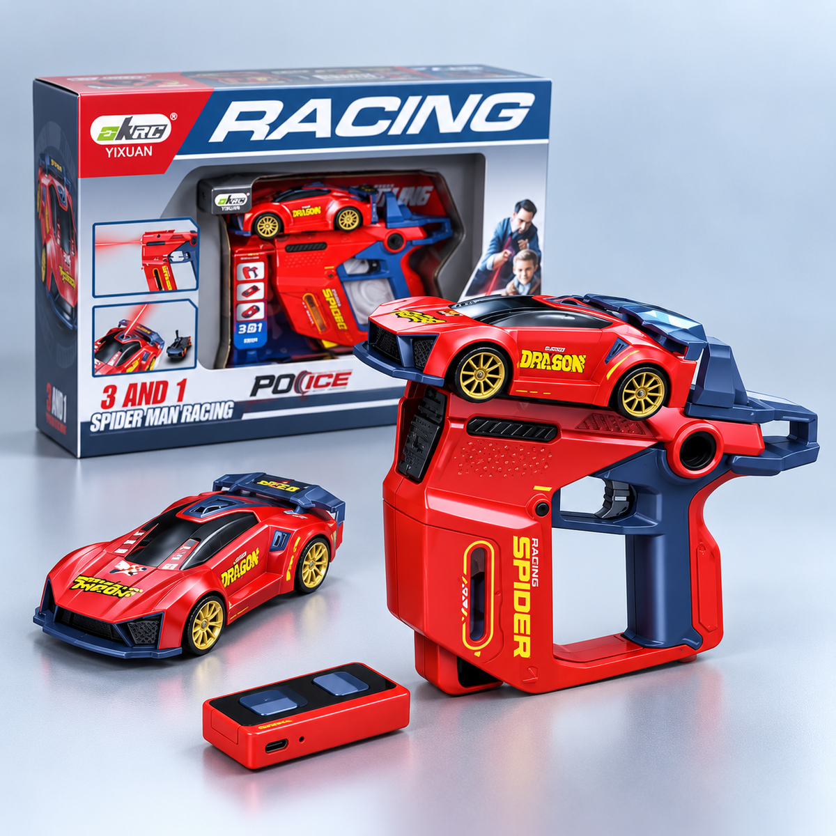968 3-in-1 Spider Racing Car Launcher & Track Set