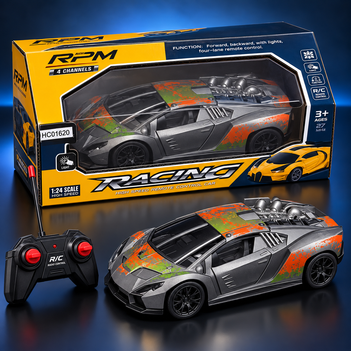 HC01620 1:24 4-Channel RC Racing Sports Car with Lights
