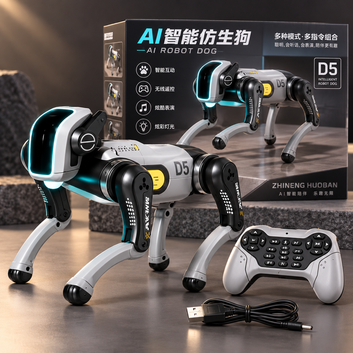1001 AI Smart Bionic Robot Dog with Multi-Function Controller