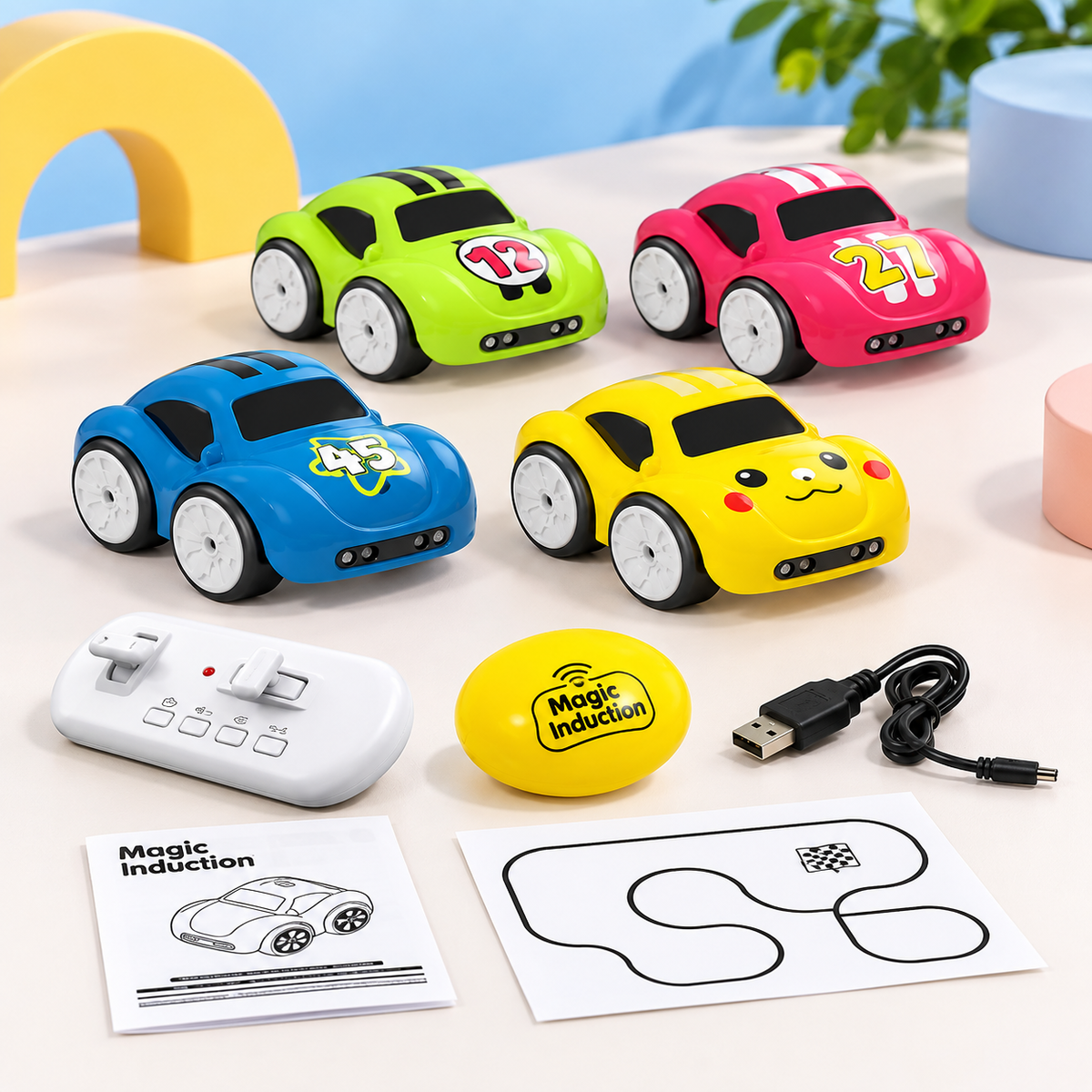 001 Magic Induction Mini Car with Track-Drawing Controller