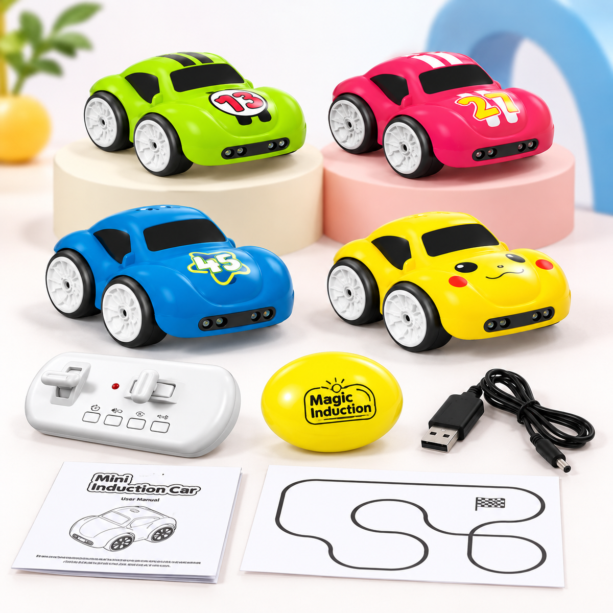 001 Magic Induction Mini Car with Track-Drawing Controller