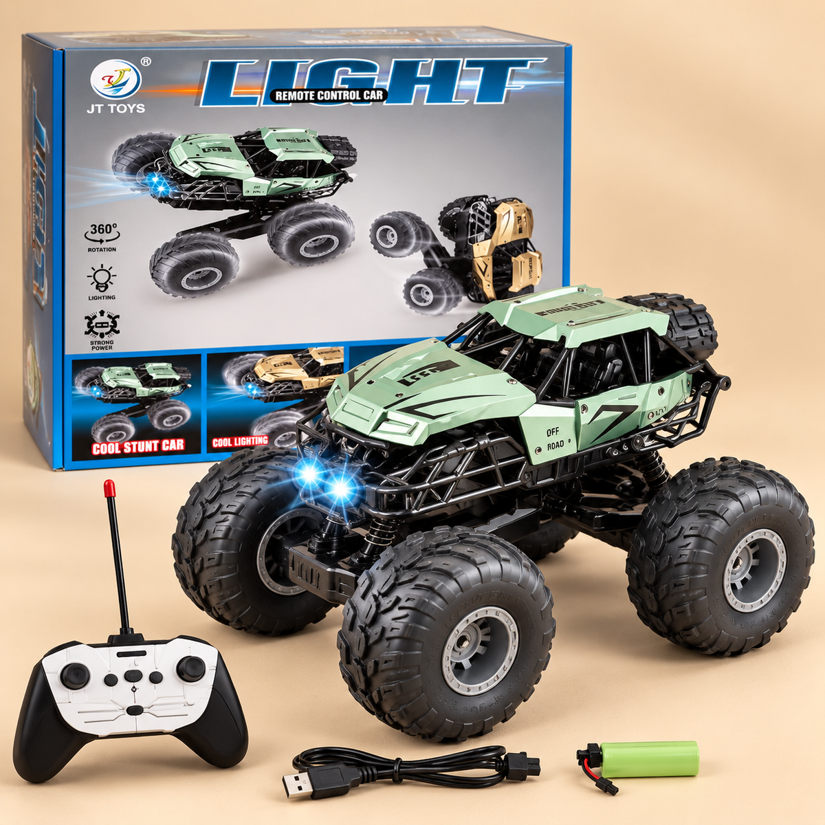 JT758 360° Remote Control Stunt Car with Cool Lights