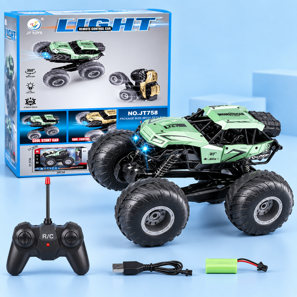 JT758 360° Remote Control Stunt Car with Cool Lights