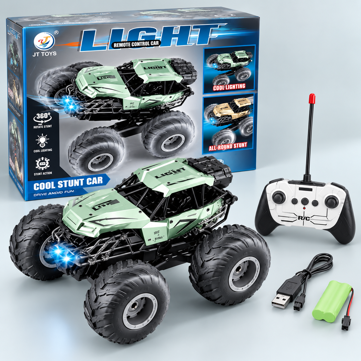 JT758 360° Remote Control Stunt Car with Cool Lights