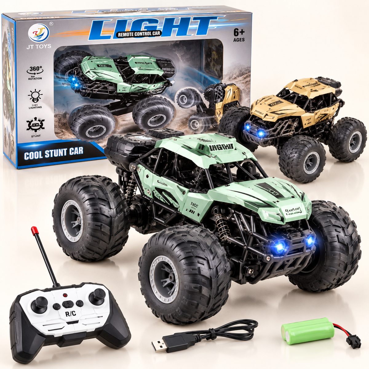JT758 360° Remote Control Stunt Car with Cool Lights