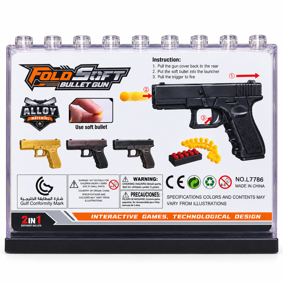 Foldable Soft Bullet Toy Blaster – 2-in-1 Play Set
