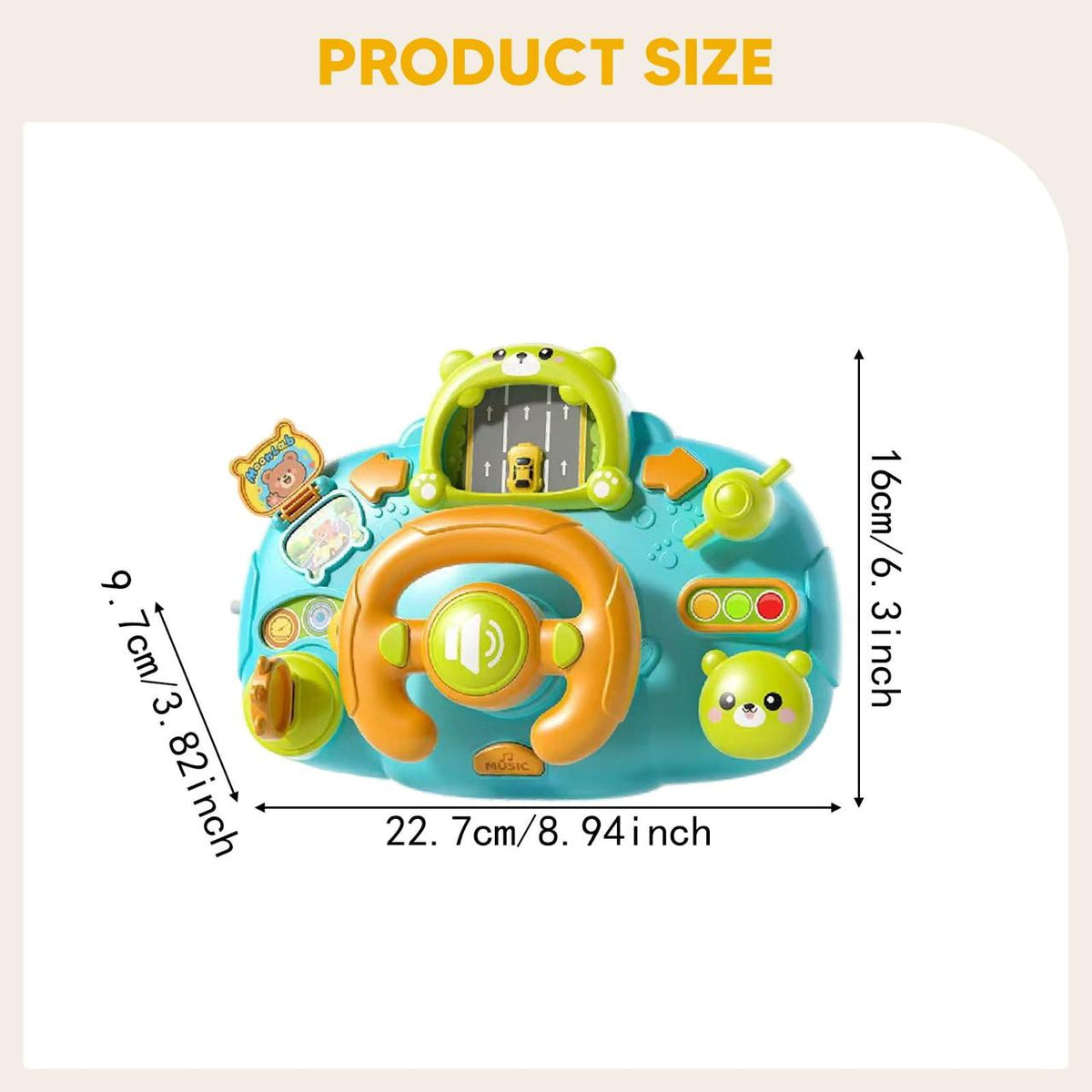 Musical Steering Wheel Toy for Kids | Multifunctional Car Driving Toy | 3+ Years