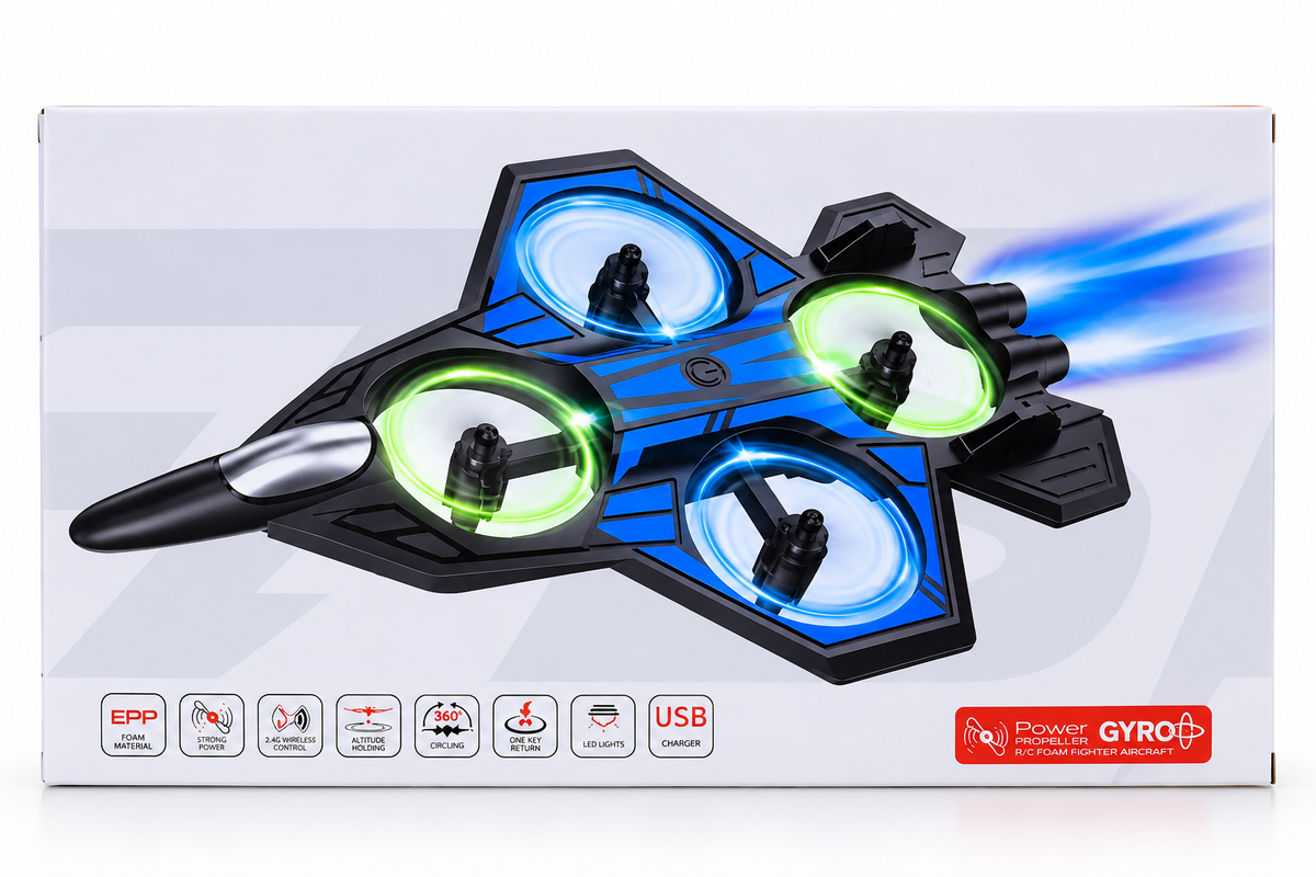 RC Foam Fighter Aircraft – 2.4GHz Remote Control Plane with LED Lights