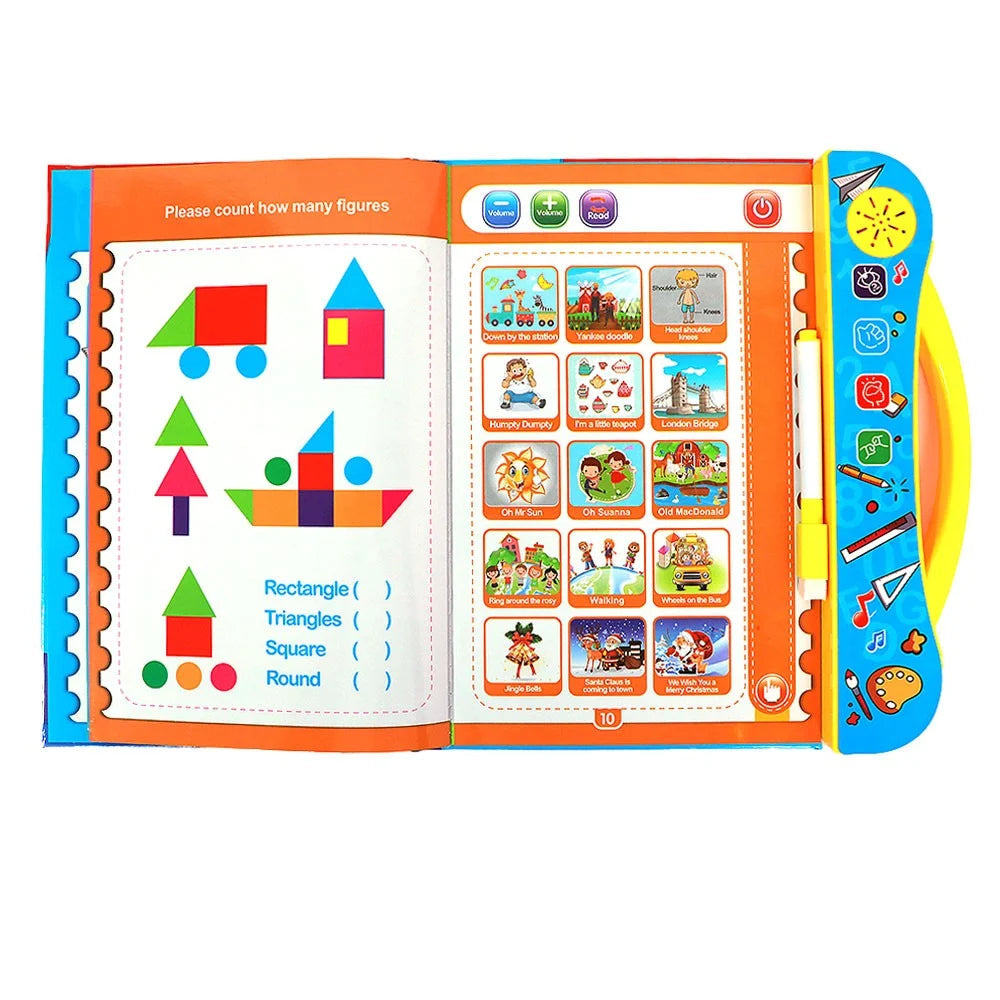 Interactive Electronic E-Book & Wisdom Learning Pad — Talking Early Educational Sound Book for Kids