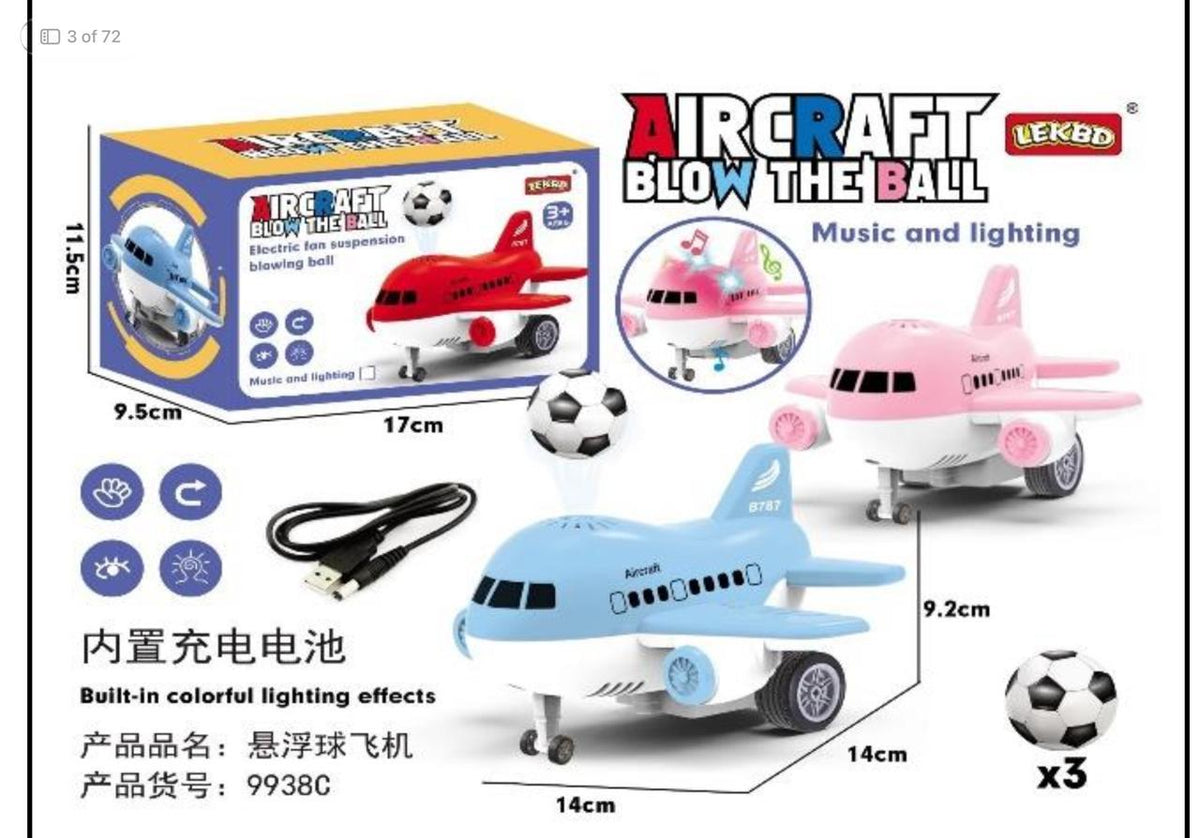 9938C Aircraft Blow the Ball Electric Toy Plane with Music & Lights