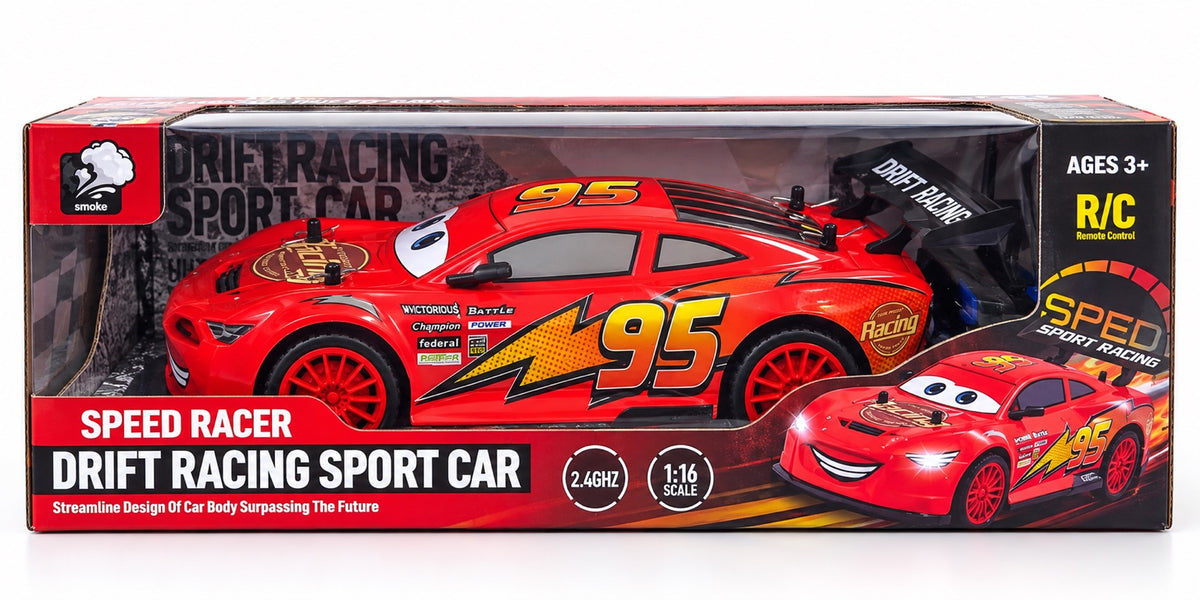 Red 1 to 16 scale 2.4GHz remote control drift racing sport car