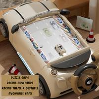 Top view of beige SJ803 simulation racing game with road course